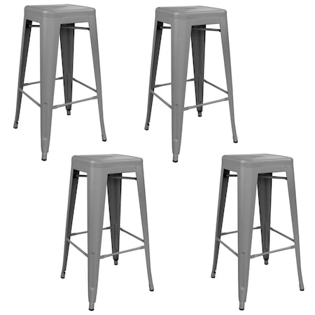 Amerihome Indoor/Outdoor 30" Metal Bar Stool Set, PK4 BSZG30SET